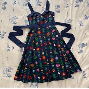NWTDisney Parks The Dress Shop It’s a Small World Dapper Day Dress S Floral blue